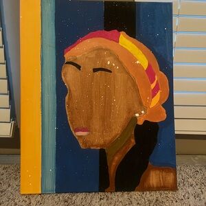 Abstract Portrait Canvas Art in Multicolor